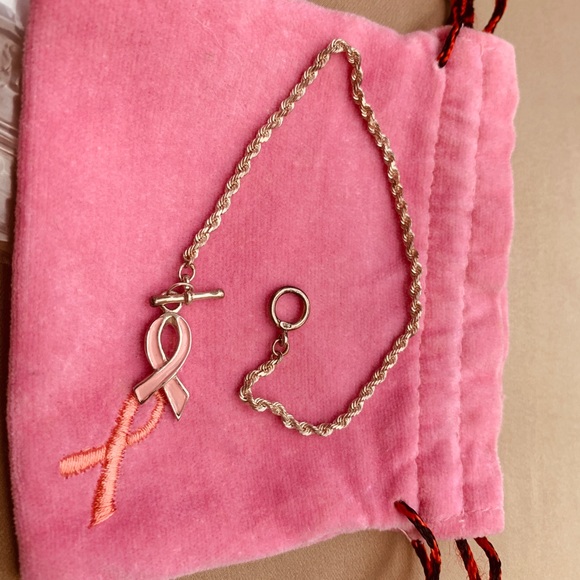 925 Silver Breast Cancer CZ Earings & Bracelet - Picture 4 of 12